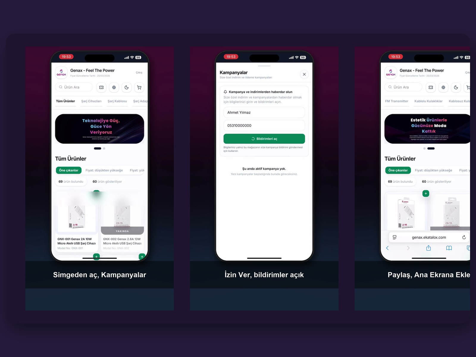 Web push bildirim sistemi: kampanya telefona düşer